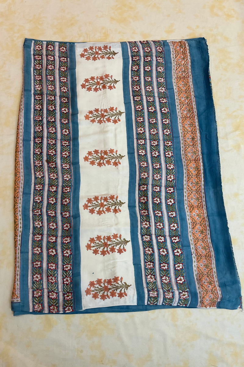 HOV Hand-Block Print Saree Modal  - 014