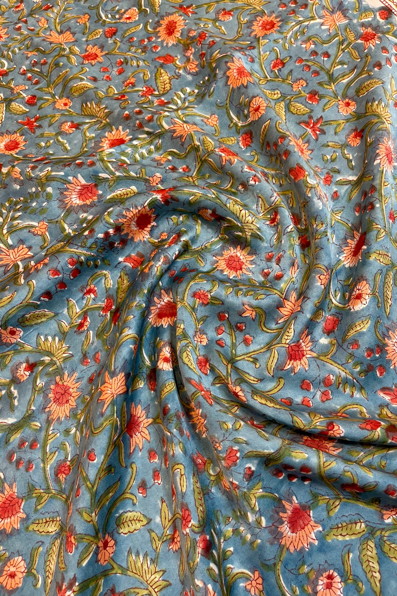 HOV Hand-Block Print Saree Modal  - 014