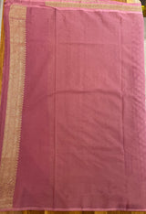 Handloom Fekua Banarasi Khaddi Georgette Silk Saree - Butidar - Old Rose Pink