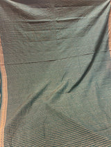 Handloom Fekua Banarasi Khaddi Georgette Silk Saree - Striped - Green