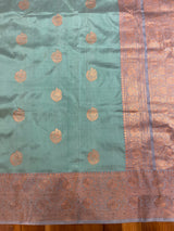 Handloom Kadhua Banarasi Silk Saree - Butidar - Pista Green