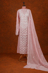 Chikankari Kurta Suits Set Embellished - Peach