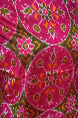 Handloom Silk Dupatta- Pink Green