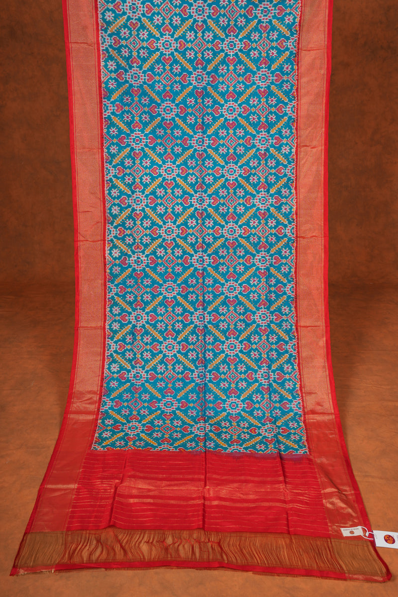 Handloom Silk Ikat Dupatta - Blue