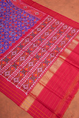 Handloom Ikat Silk Saree -Violet Heart Shape Motif