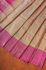 Handloom Paithani Silk Saree - Triple Muniya Beige