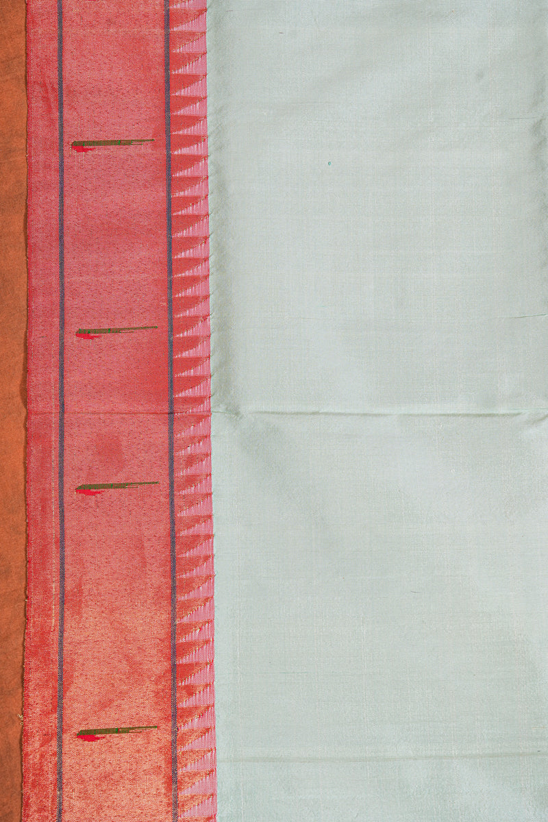 Handloom Paithani Silk Saree - Single Muniya Border Blue