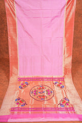 Handloom Paithani Silk Saree - Bangadi Pallu Plain Border