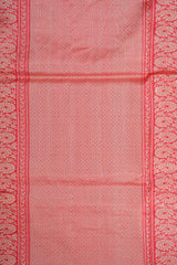 Handloom Kadhua Banarasi Katan Silk Saree - Butidar - Red Sona Rupa Floral