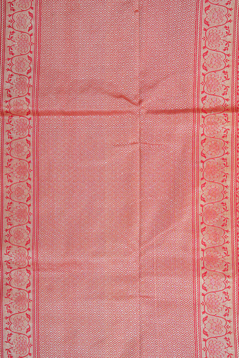 Real Zari Handloom Kadhua Banarasi Katan Silk Saree - Jaangla - Red