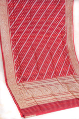 Real Zari Handloom Kadhua Banarasi Katan Silk Saree - Jaangla - Red Sona Rupa