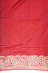 Real Zari Handloom Kadhua Banarasi Katan Silk Saree - Jaangla - Red Sona Rupa