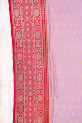 Banarasi Shalu Pastel Pink  Real Zari Saree- Real gold zari