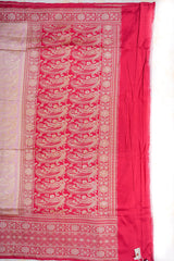 Banarasi Shalu Pastel Pink  Real Zari Saree- Real gold zari