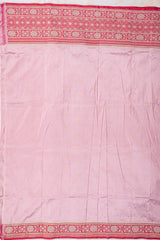 Banarasi Shalu Pastel Pink  Real Zari Saree- Real gold zari