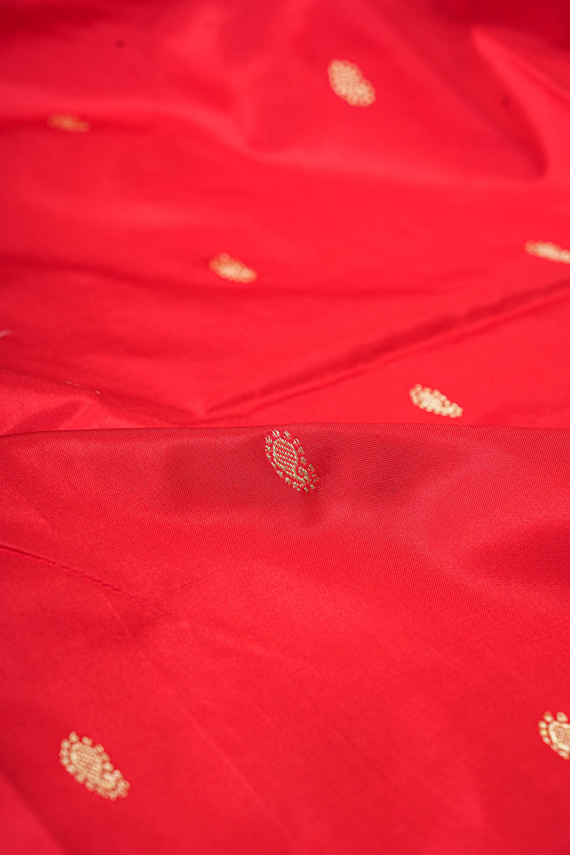 Handloom Paithani Silk Saree - Classic Pallu -  Red