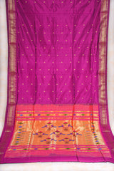 Handloom Paithani Silk Saree - Classic Pallu -  Violet