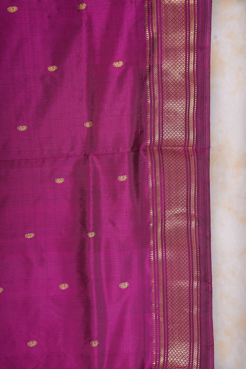 Handloom Paithani Silk Saree - Classic Pallu -  Violet