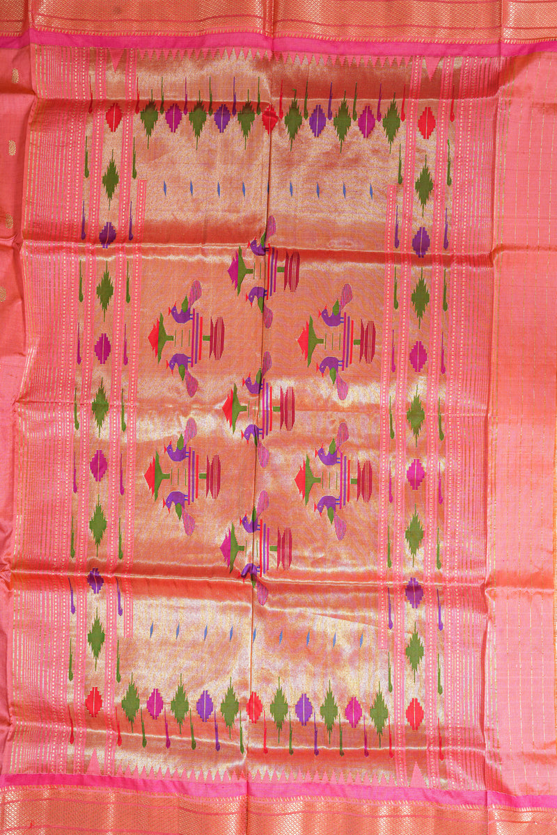 Handloom Paithani Silk Saree - Classic Pallu -  Aboli