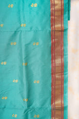 Handloom Paithani Silk Saree - Pastel Blue