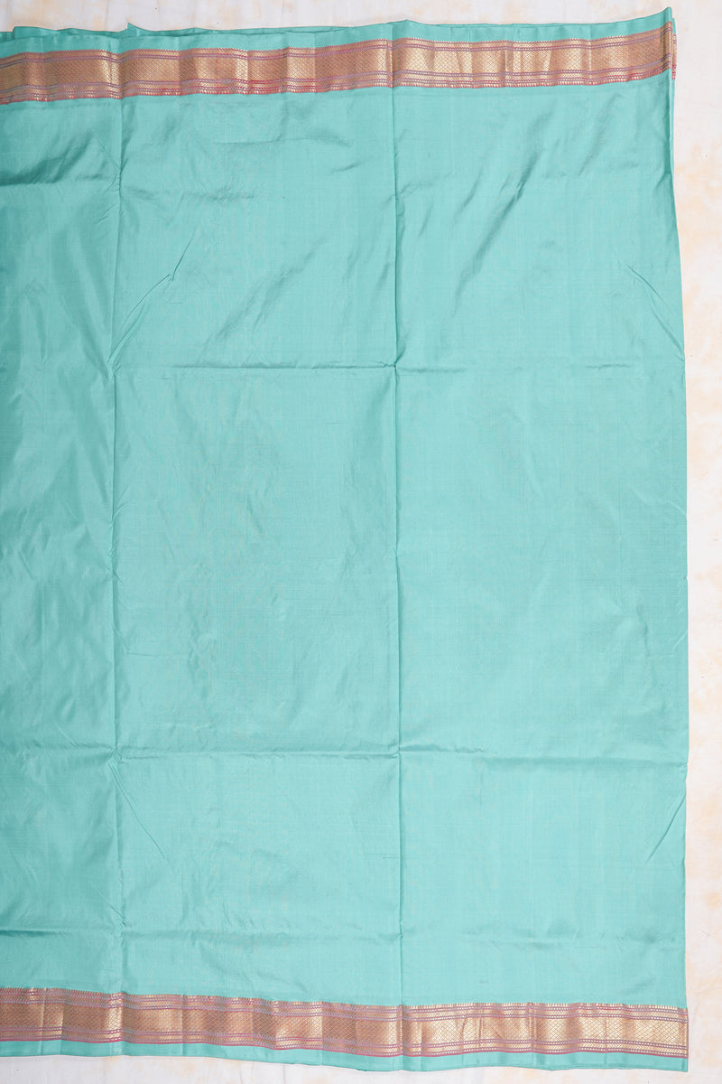 Handloom Paithani Silk Saree - Pastel Blue