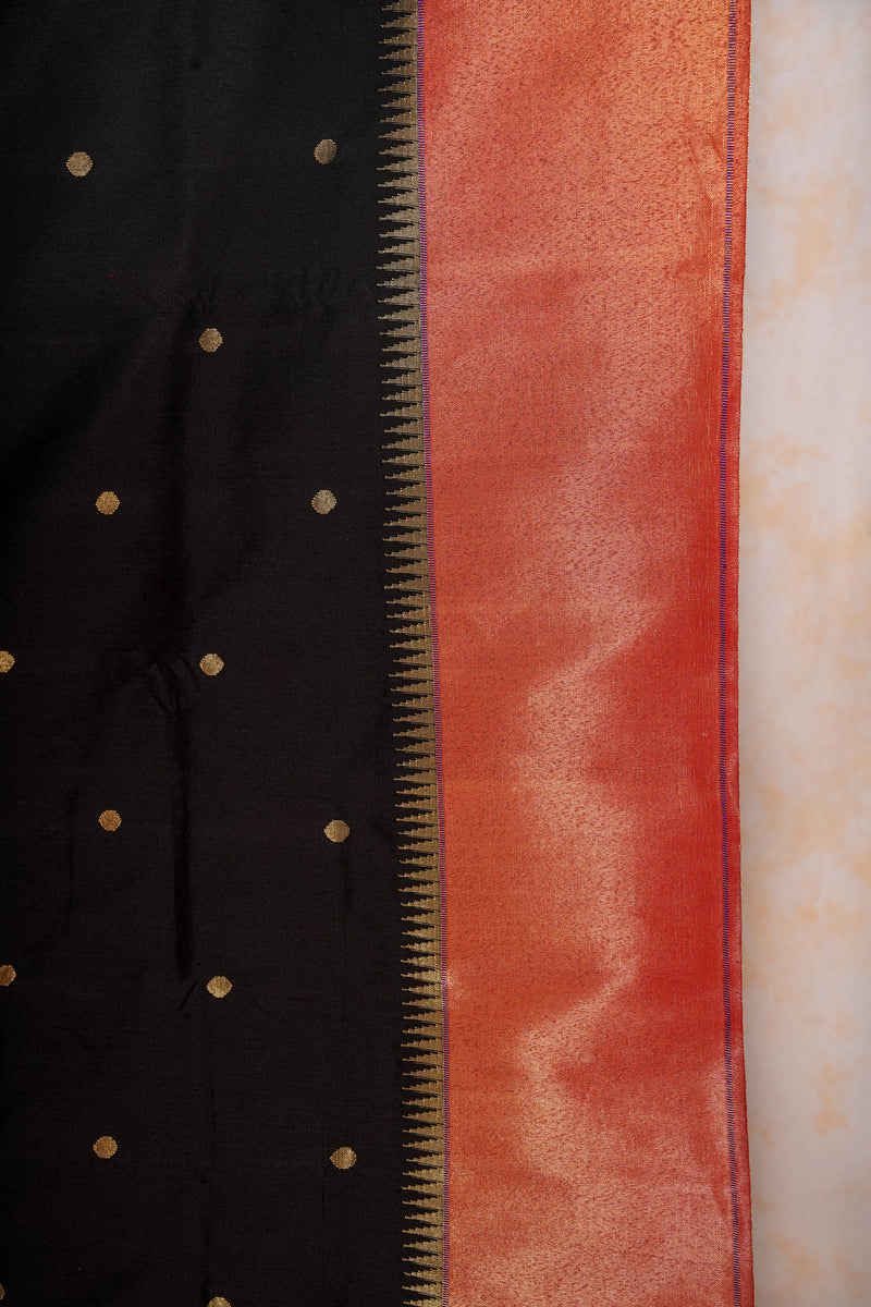 Handloom Paithani Silk Saree - Black