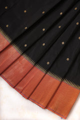 Handloom Paithani Silk Saree - Black