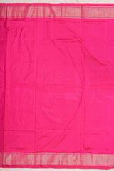 Handloom Ikat Silk Saree-Pink Elephant and Parrot Motif