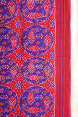 Handloom Ikat Silk Saree - Purple Fish Motif