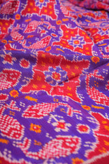 Handloom Ikat Silk Saree - Purple Fish Motif