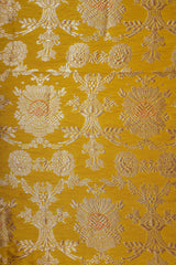 Handloom Banarasi Brocade Silk Fabric - Yellow