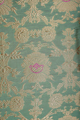 Handloom Banarasi Brocade Silk Fabric - Pastel Blue