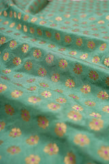 Handloom Banarasi Brocade Silk Fabric - Butidar Blue