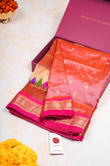 Handloom Paithani Silk Saree - Classic Pallu -  Aboli