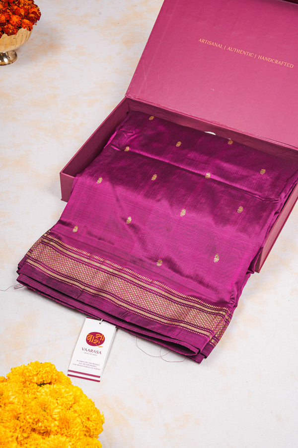 Handloom Paithani Silk Saree - Classic Pallu -  Violet