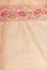 Handembroidered Kantha Silk Saree - Beige