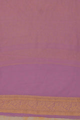 Handloom Georgette Banarasi Silk Saree - Butidar- Lilac