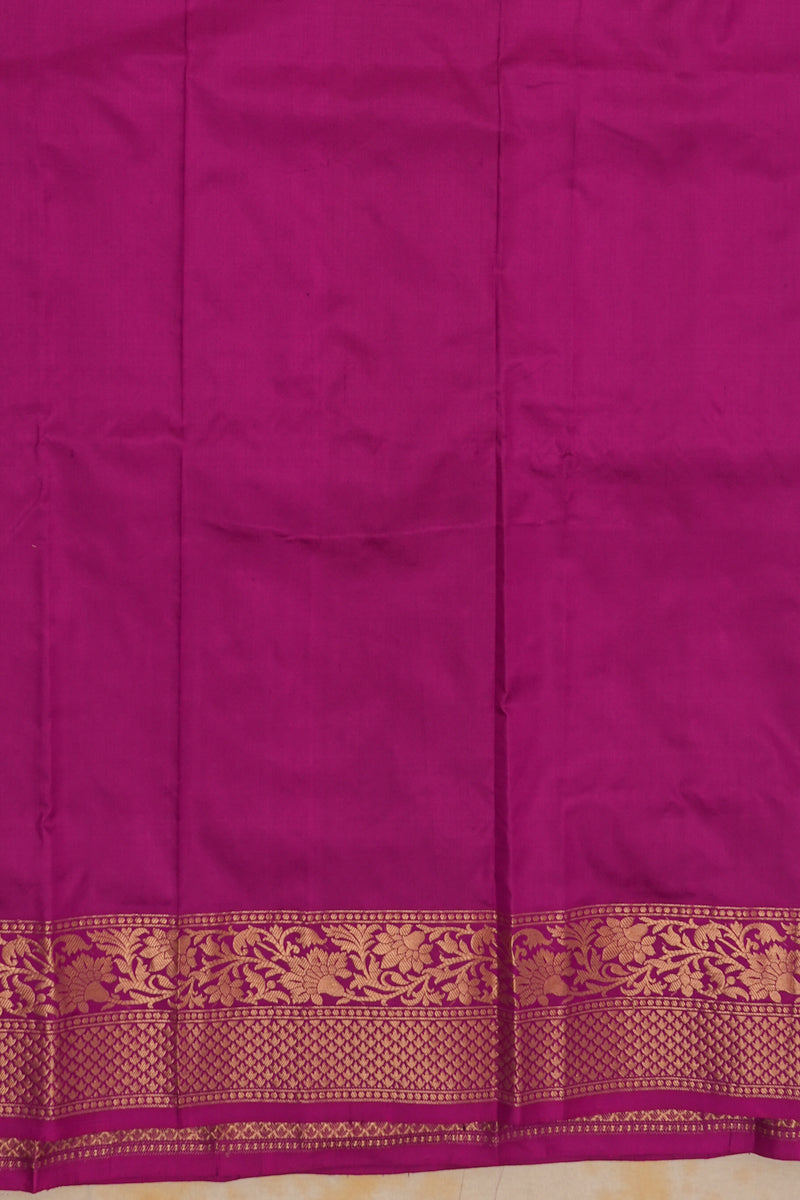 Handwoven Purple & Gold Paithani Saree With Peacock Motifs