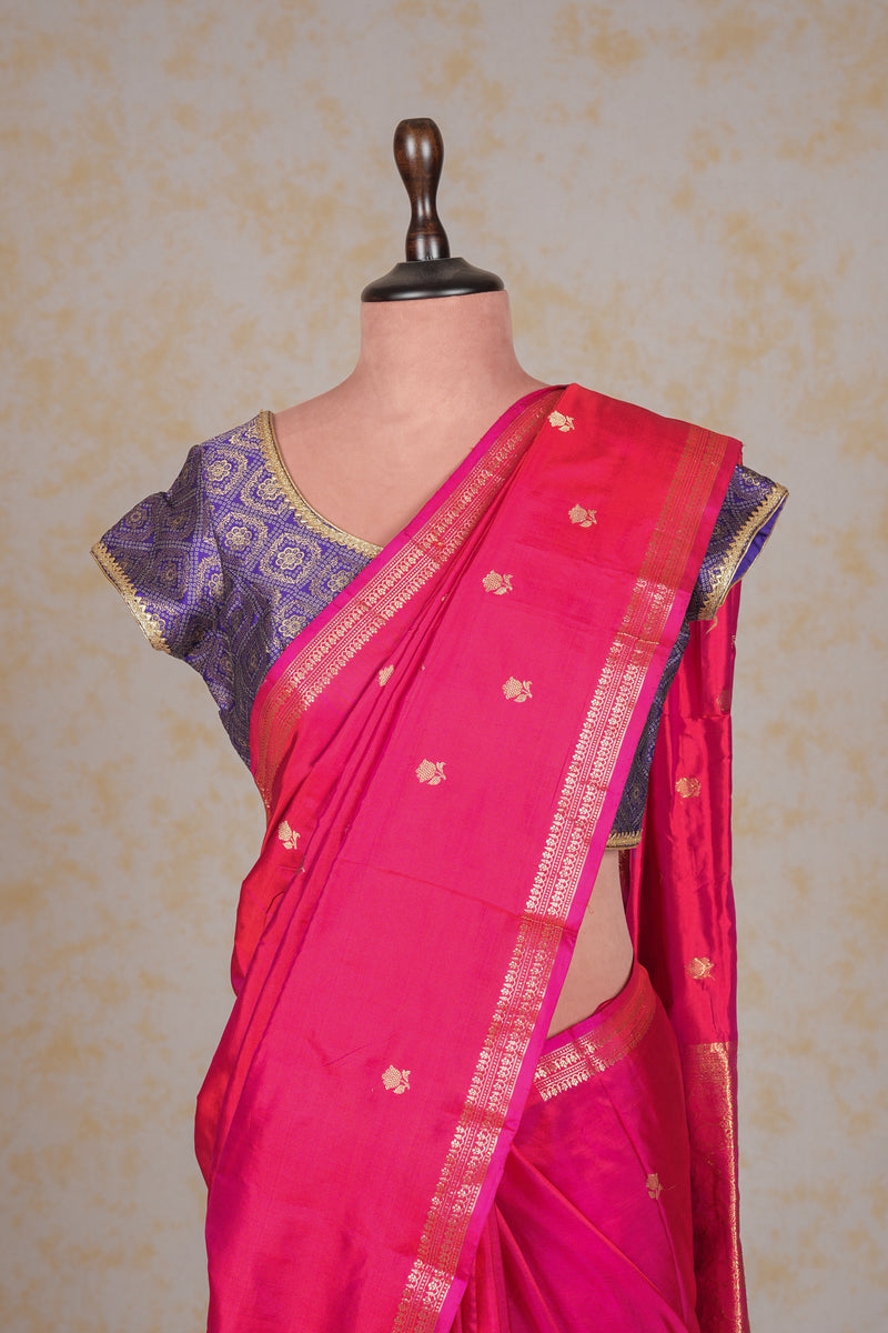 Handloom Kadhua Banarasi Katan Silk Saree - Butidar - Red