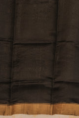 Handloom Kadhua Banarasi Kora Silk Saree - Butidar - Black