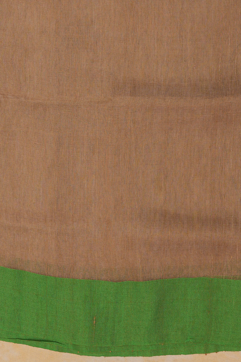 Handwoven Beige Muslin Jamdani Saree