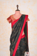 Handwoven Black Jamdani Saree