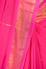 Handwoven Pink & Gold Paithani Saree With Classic Pallu