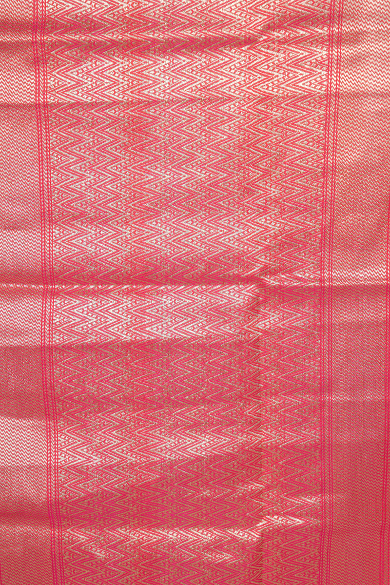 Handloom Kadhua Banarasi Katan Silk Saree - Butidar - Pink Peacock