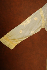 Chikankari Pure Soft Silk Pant Set - Yellow Shaded