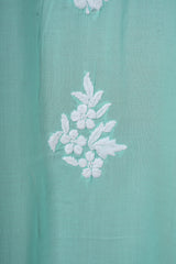 Chikankari Fine Modal Cotton Kurta  - Mint Green