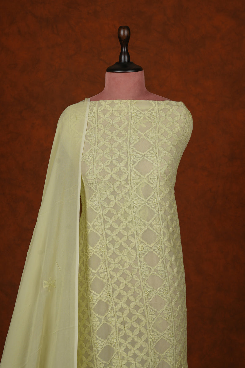 Chikankari Georgette Suits Set - Pastel Green