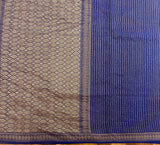 Handloom Fekua Banarasi Khaddi Georgette Silk Saree - Striped - Blue