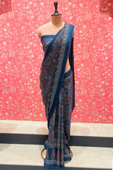 Ajrakh Modal Silk Saree