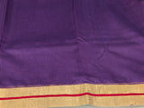 Radhika Bhardwaj Handloom Chanderi Silk Saree Purple Gold Leaf Motif